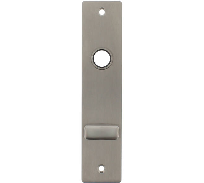 RVS flush rechthoek kortschild WC knopje O63/8 met 2 bevestigingsgaten 4mm easyfix 180x40x2mm