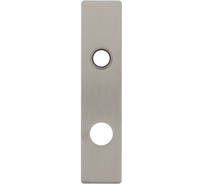 RVS flush rechthoek kortschild RC74 met 2 draadbussen M4 easyfix 180x40x2mm