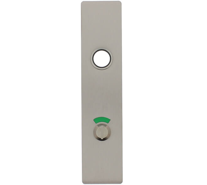 RVS flush rechthoek kortschild WC RW zijde 63/8 met 2 draadbussen M4 easyfix 180x40x2mm