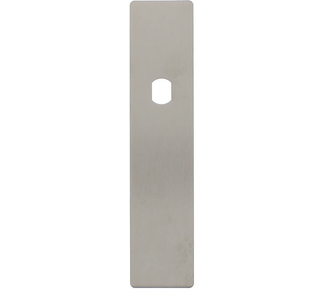 RVS flush rechthoek kortschild BL met Q-gat en 2 draadbussen M4 180x40x2mm