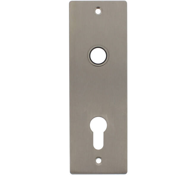 RVS flush rechthoek kortschild breed PC78 met 2 bevestigingsgaten 4mm easyfix 180x60x2mm