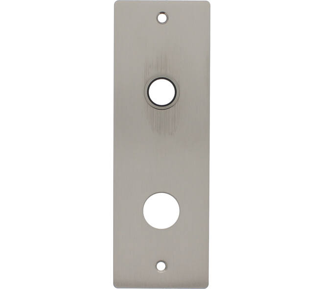 RVS flush rechthoek kortschild breed RC78 met 2 bevestigingsgaten 4mm easyfix 180x60x2mm