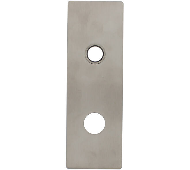 RVS flush rechthoek kortschild breed RC78 met 2 draadbussen M4 easyfix 180x60x2mm
