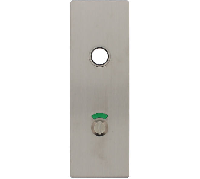 RVS flush rechthoek kortschild breed WC RW zijde 63/8 met 2 draadbussen M4 easyfix 180x60x2mm