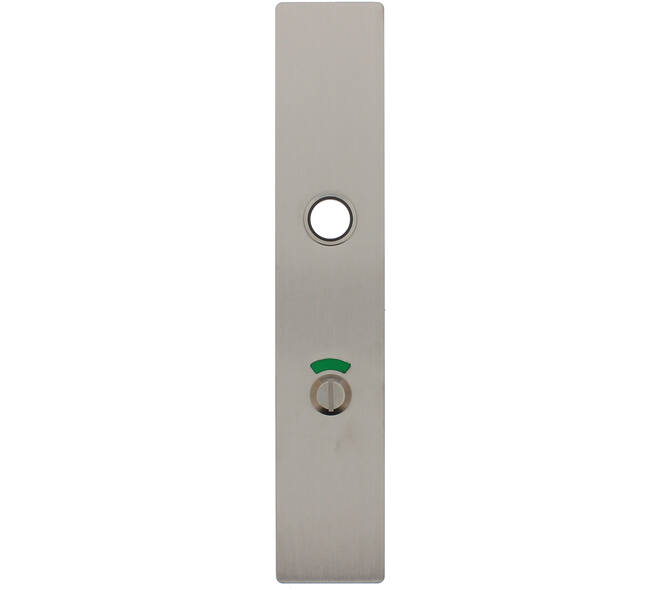 RVS flush rechthoek langschild WC RW zijde 63/8 rood/groen met 3 draadbussen M4 easyfix 240x45x2mm EN1906-kl.4