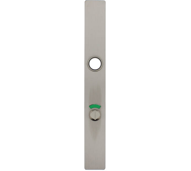 RVS flush rechthoek smalschild WC RW zijde 63/8 rood/groen met 3 draadbussen M4 easyfix 240x30x2mm