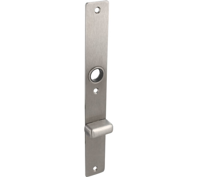 RVS flush rechthoek smalschild met WC knopje O72/8 met 3 bevestigingsgaten 4mm easyfix 240x30x2mm