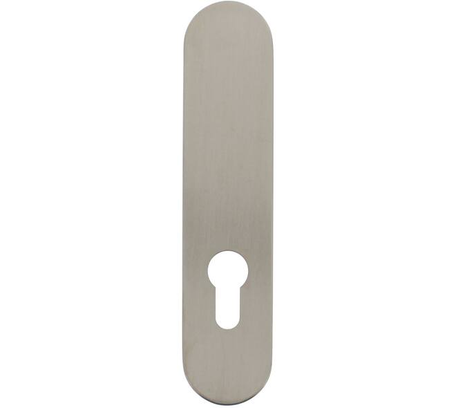 RVS afgerond klikschild 177x40x8mm GK/PC72 met stalen basisschild gatdeel 4mm