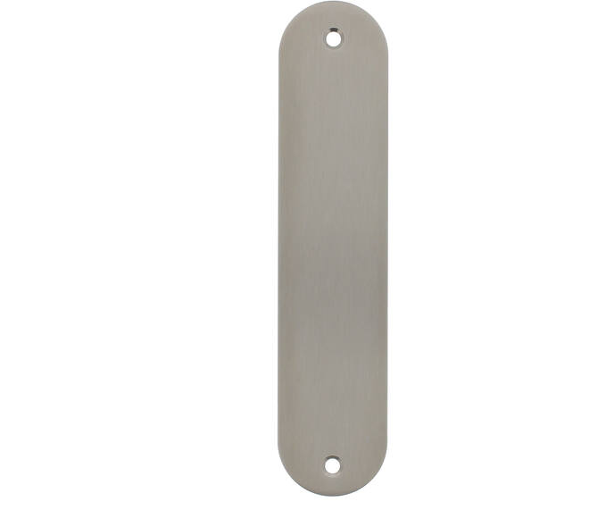RVS flush afgerond kortschild GK/BL met 2 bevestigingsgaten 4mm 180x40x2mm
