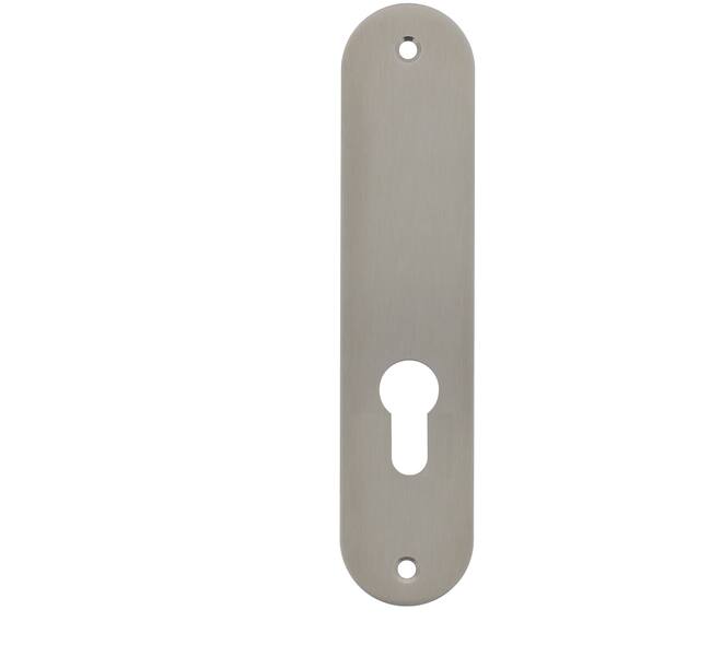 RVS flush afgerond kortschild GK/PC55 met 2 bevestigingsgaten 4mm 180x40x2mm