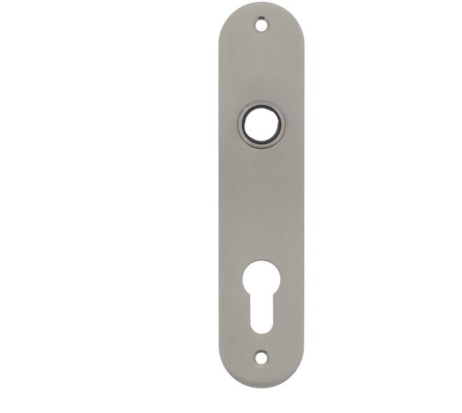 RVS flush afgerond kortschild PC72 met 2 bevestigingsgaten 4mm easyfix 180x40x2mm