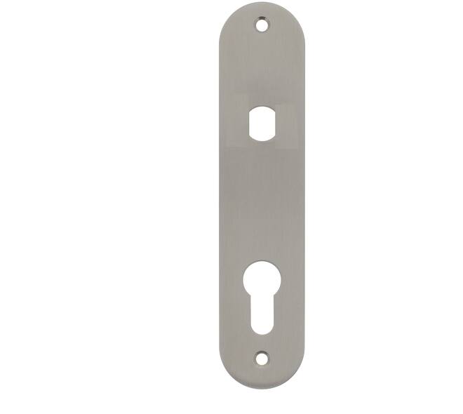 RVS flush afgerond kortschild PC72 met Q-gat en 2 bevestigingsgaten 4mm 180x40x2mm