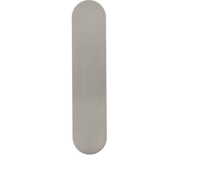 RVS flush afgerond kortschild GK/BL met 2 draadbussen M4 180x40x2mm