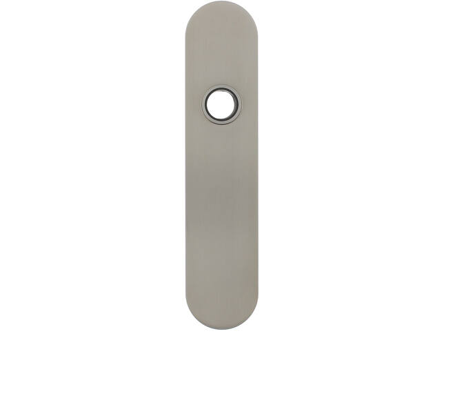 RVS flush afgerond kortschild BL met 2 draadbussen M4 easyfix 180x40x2mm