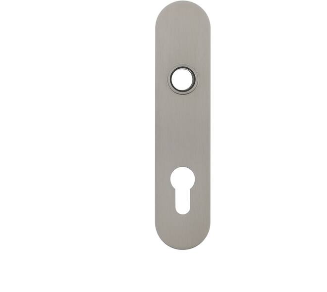 RVS flush afgerond kortschild PC72 met 2 draadbussen M4 easyfix 180x40x2mm