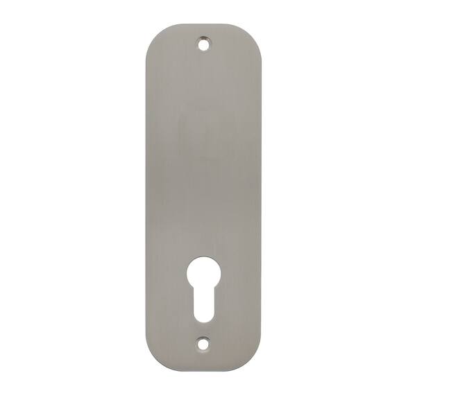 RVS flush afgerond kortschild breed GK/PC72 met 2 bevestigingsgaten 4mm 180x60x2mm
