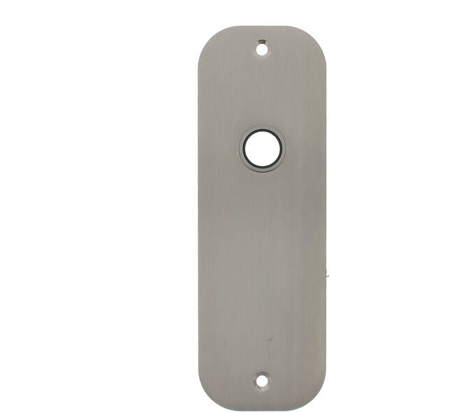 RVS flush afgerond kortschild breed BL met 2 bevestigingsgaten 4mm easyfix 180x60x2mm