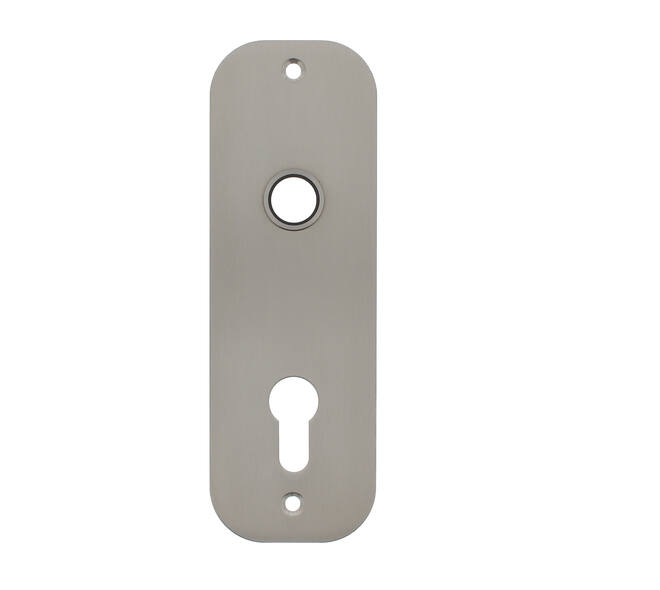 RVS flush afgerond kortschild breed PC55 met 2 bevestigingsgaten 4mm easyfix 180x60x2mm