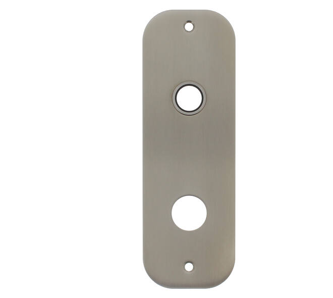 RVS flush afgerond kortschild breed RC78 met 2 bevestigingsgaten 4mm easyfix 180x60x2mm