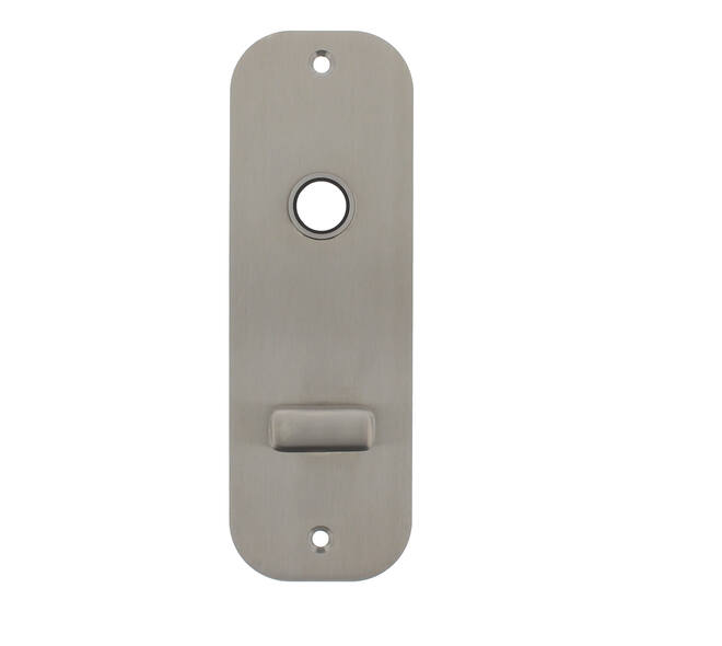 RVS flush afgerond kortschild breed WC knopje O72/8 met 2 bevestigingsgaten 4mm easyfix 180x60x2mm