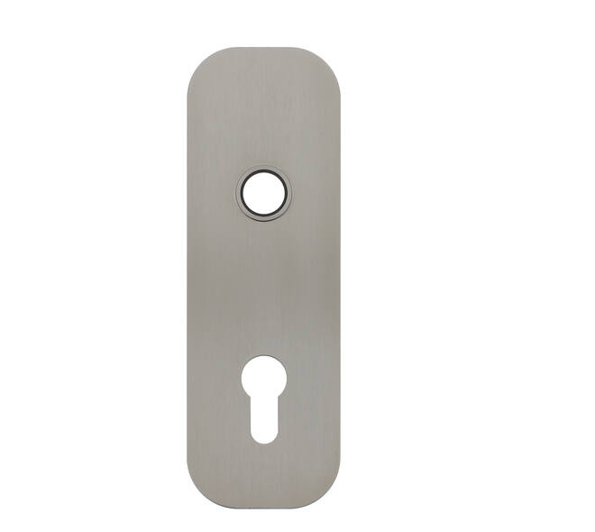 RVS flush afgerond kortschild breed PC55 met 2 draadbussen M4 easyfix 180x60x2mm