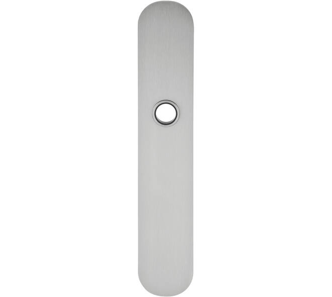RVS flush afgerond langschild BL met 3 draadbussen M4 easyfix 240x45x2mm EN1906-kl.4