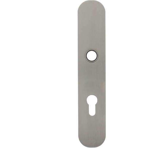 RVS flush afgerond langschild PC78 met 3 draadbussen M4 easyfix 240x45x2mm EN1906-kl.4