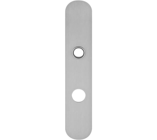 RVS flush afgerond langschild RC94 met 3 draadbussen M4 easyfix 240x45x2mm EN1906-kl.4
