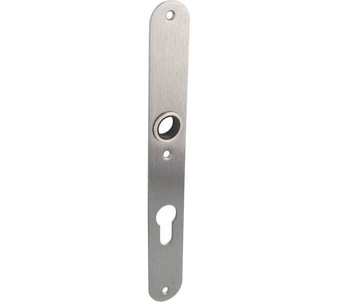 RVS flush afgerond smalschild PC72 met 3 bevestigingsgaten 4mm easyfix 240x30x2mm