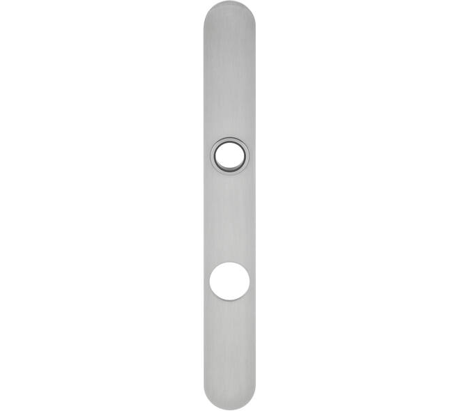 RVS flush afgerond smalschild RC74 met 3 draadbussen M4 easyfix 240x30x2mm