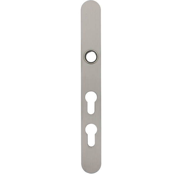 Smalschild RVS afgerond  easyfix PC60/PC108 255x32x2mm met 2 draadbussen M4