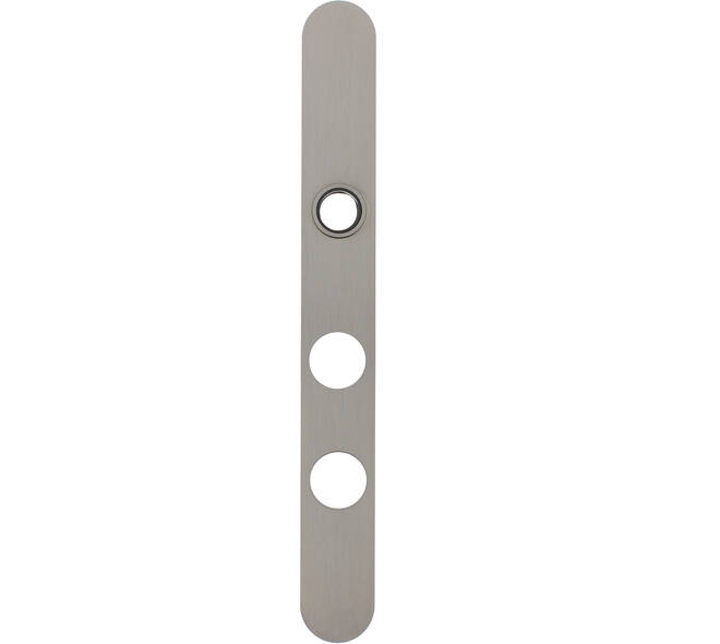 Smalschild RVS afgerond  easyfix RC60/RC108 255x32x2mm met 2 draadbussen M4