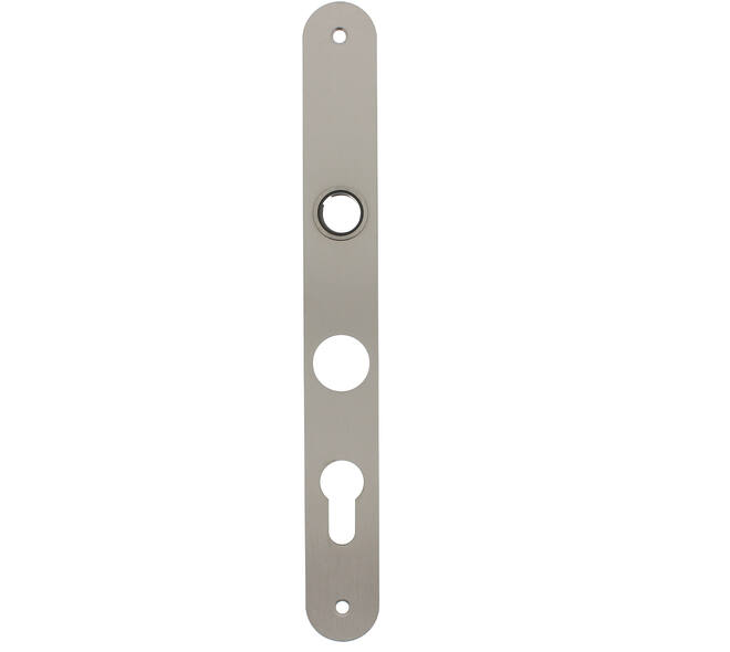 Smalschild RVS afgerond  easyfix RC60/PC108 255x32x2mm met 2 bevestigingsgaten 4mm