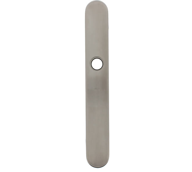 RVS klikschild afgerond smal 250x35x8mm, stalen basisschild met 3 draadnokken M4 easyfix BL