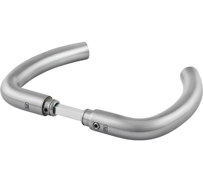 Deurkrukken RVS 145x72mm Ø20mm met krukstift 8x84mm geschikt voor deur- en beslagdikte van 44-69mm.