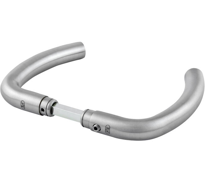 Deurkrukken RVS 145x72mm Ø20mm met krukstift 9x84mm geschikt voor deur- en beslagdikte van 44-69mm.