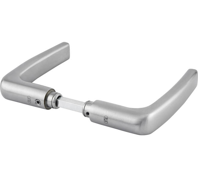 Deurkrukken blokmodel RVS 124x59mm met krukstift 9x84mm geschikt voor deur- en beslagdikte van 44-69mm.