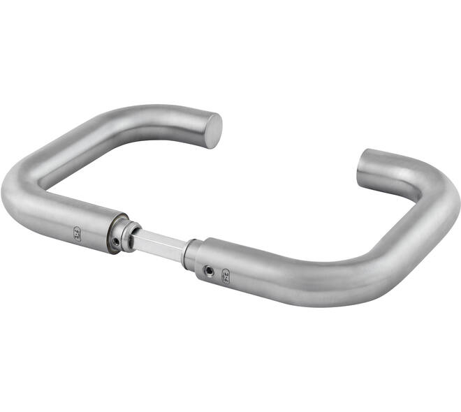 Deurkrukken U-model roestvast staal mat geborsteld 154x89mm, Ø 22mm, met krukstift 8x84mm geschikt voor deur- en beslagdikte van 39-69mm. Certificeringen: gebruiks klasse 4 EN 1906: 2002-05, geschikt voor toepassing in rook- en brandwerende deuren DIN 18273: 1997-12.
