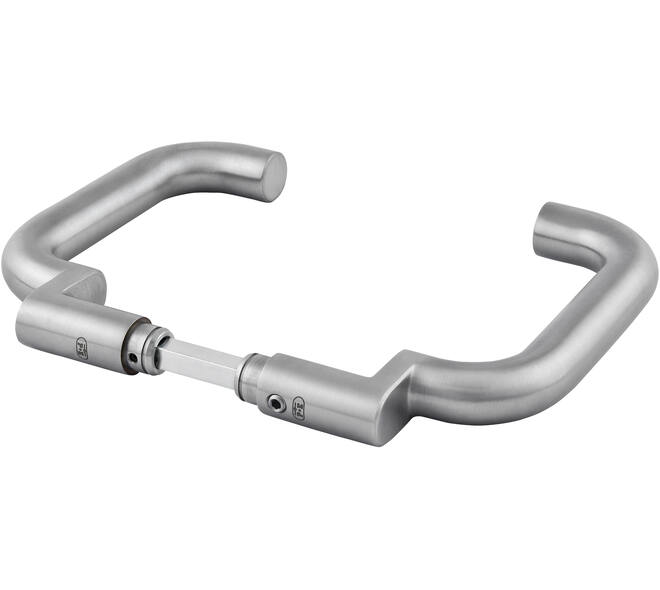 Deurkrukken verkropt U-model roestvast staal mat geborsteld 160x82mm met krukstift 9x72mm geschikt voor deur- en beslagdikte van 47-62mm. Gebruiksklasse 4, EN 1906: 2002-05 Geschikt voor inbouw in rook- en brandwerende deuren volgens DIN 18273: 1997 - 12. Goedgekeurd voor gebruik op nooddeuren in combinatie met een geschikt paniekslot volgens EN 179: 2002-06
