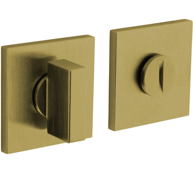 Olivari wc-sluiting Space Q 6mm stift, vierkant 51x5mm met nokken en doorgaande bevestiging Messing mat titaan PVD