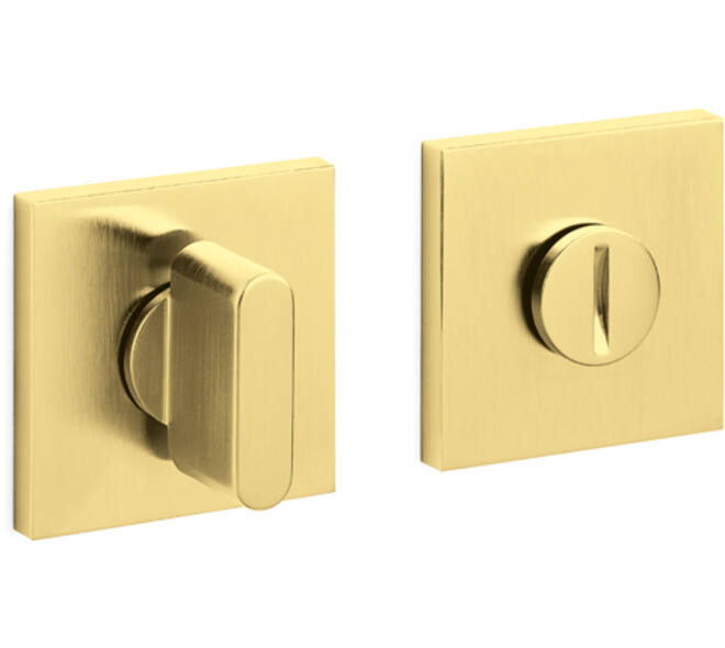 Olivari wc-sluiting Link Q 6mm stift, vierkant 51x5mm met nokken en doorgaande bevestiging Messing mat titaan PVD