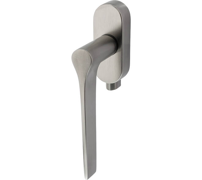 Olivari raamkruk afsluitbaar Lama L + ovaal rozet 87x32x18mm, stift 7x42mm RVS mat titaan PVD