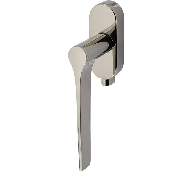 Olivari raamkruk afsluitbaar Lama L + ovaal rozet 87x32x18mm, stift 7x42mm Nikkel titaan PVD