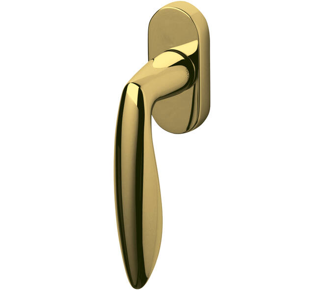 Olivari raamkruk afsluitbaar Onda + ovaal rozet 87x32x18mm, stift 7x42mm Messing titaan PVD