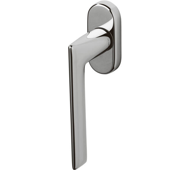 Olivari raamkruk afsluitbaar Tecno + ovaal rozet 87x32x18mm, stift 7x42mm Chroom