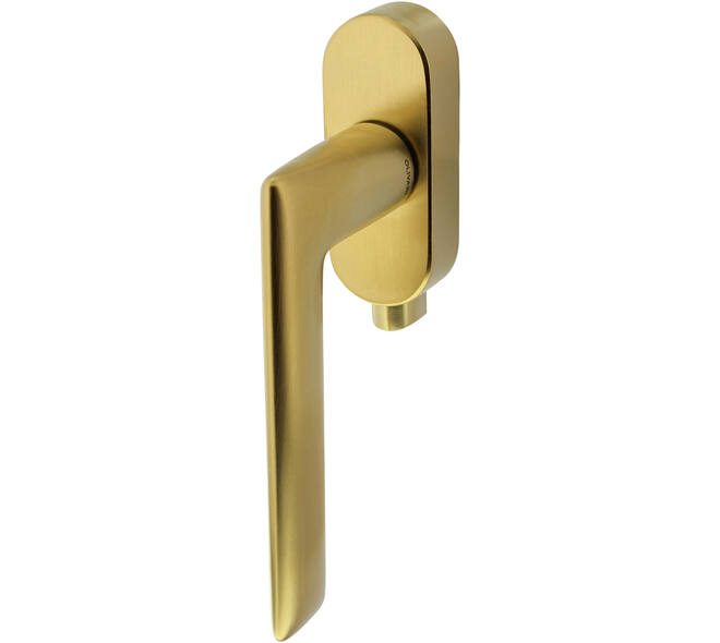 Olivari raamkruk afsluitbaar Tecno + ovaal rozet 87x32x18mm, stift 7x42mm Messing mat titaan PVD