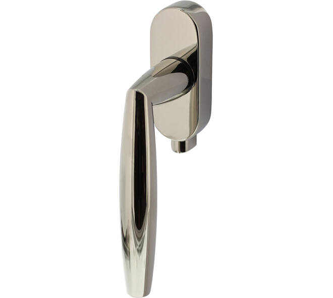 Olivari raamkruk afsluitbaar Aurelia + ovaal rozet 87x32x18mm, stift 7x42mm Nikkel titaan PVD