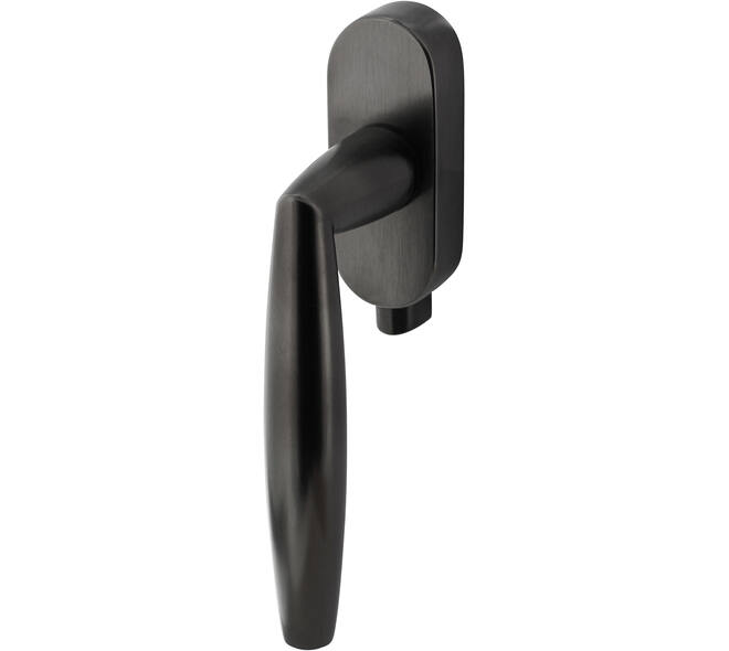 Olivari raamkruk afsluitbaar Aurelia + ovaal rozet 87x32x18mm, stift 7x42mm Antraciet mat titaan PVD