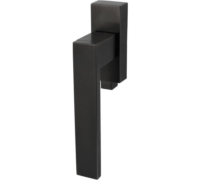 Olivari raamkruk afsluitbaar Diana/Total + rechthoekig rozet 86x32x18mm, stift 7x42mm Antraciet mat titaan PVD