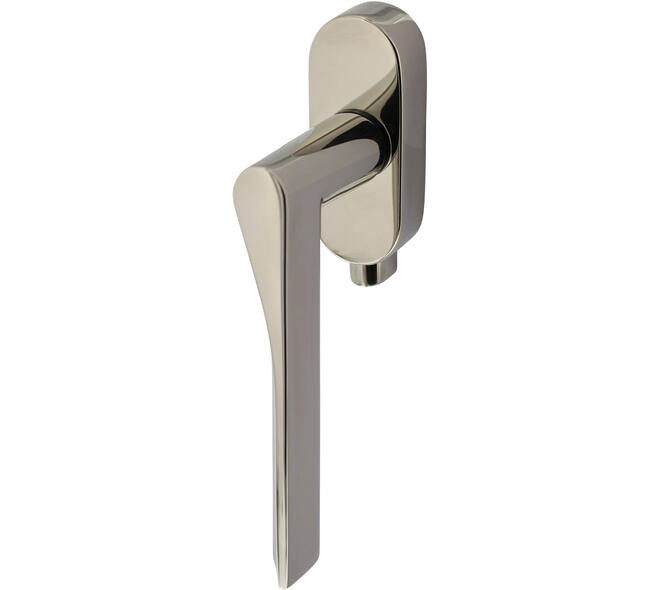 Olivari raamkruk afsluitbaar Fin + ovaal rozet 87x32x18mm, stift 7x42mm Nikkel titaan PVD